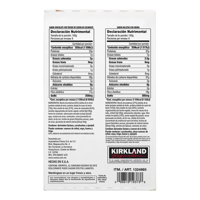 Barras De Proteína Chocolate Peanut Butter & Cookies 20 Piezas 1.2 Kg Kirkland