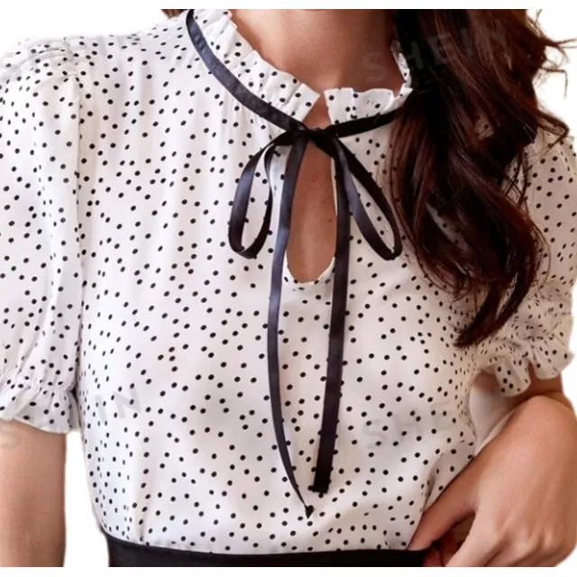 Blusa De Dama De Lunares Marca Shein
