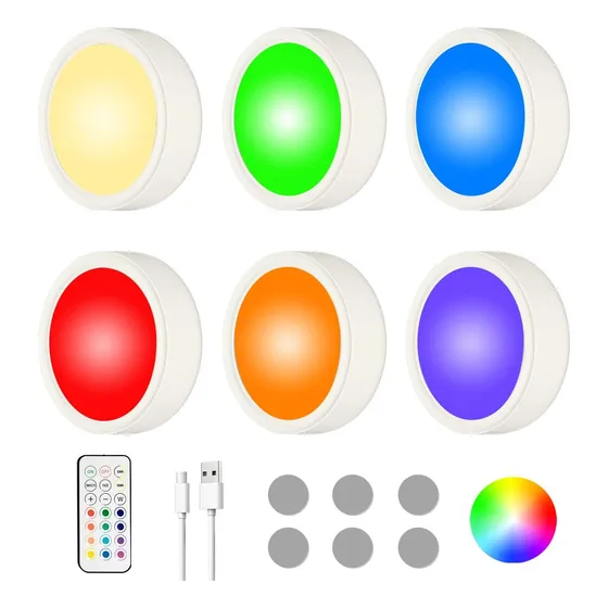 6 Luces Regulables Con Control Remoto Para Debajo Del Armari