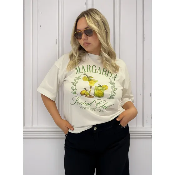 Remera Margarita  Algodón Estampado Dama T-especial