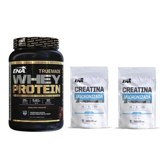 True Made Whey Protein Ena 2lb +2 Creatina 600gr Crecimiento