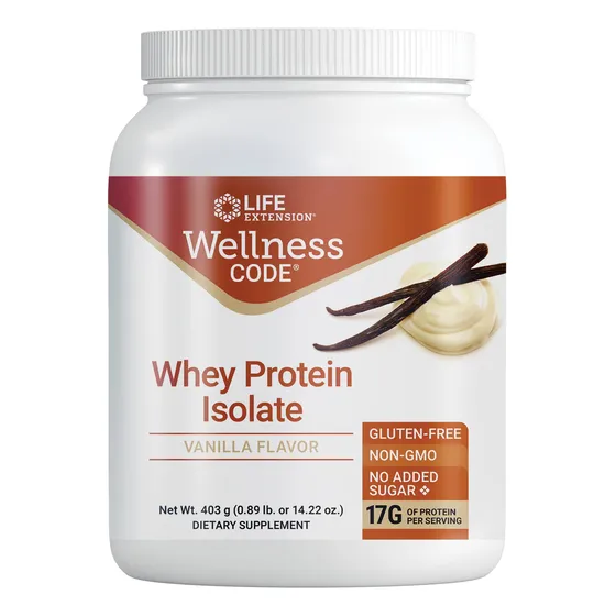 Whey Protein Isolate Life Extension Wellness Code Vanilla 40