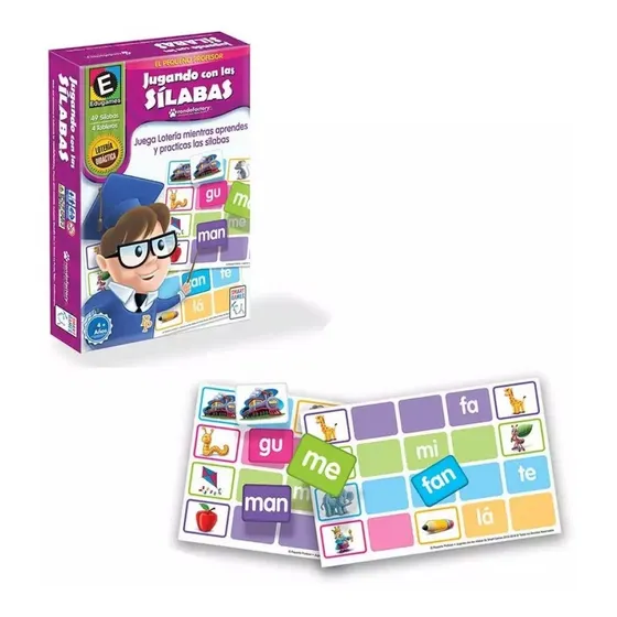 Lotería Infantil Las Silabas Para Niños Juego Didáctico Niña