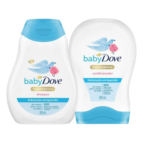  Kit Shampoo E Cond. Baby Dove Hidratação Enriquecida 200ml