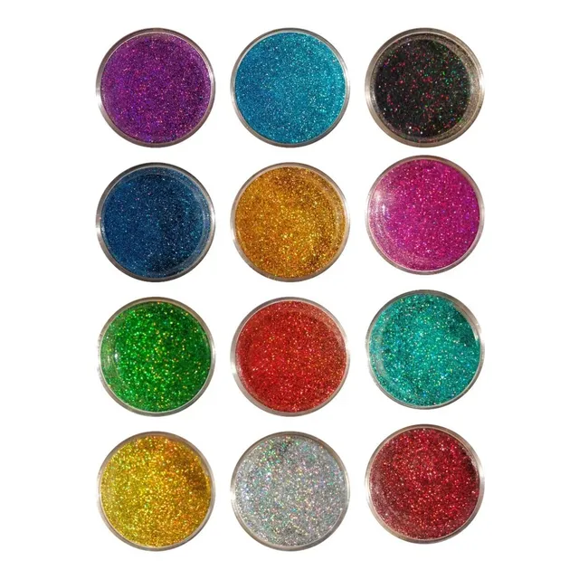 Glitter Escarcha Cosmética Holográfica Uñas - Kit X12 