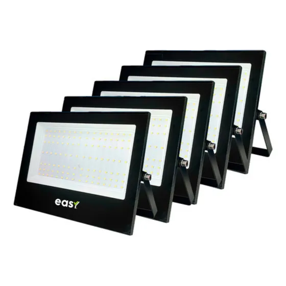 Kit 05 Refletores Led Avant 200w Prova D'água Holofote 6500k