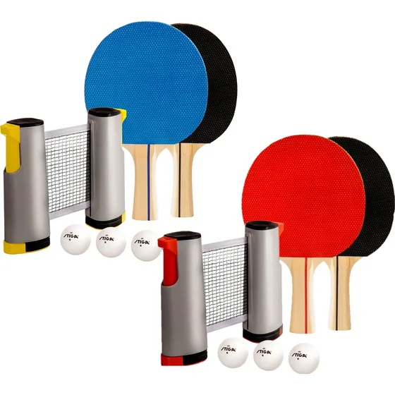 Set De Malla Retractil 2 Raquetas Stiga Pelotas Ping Pong 