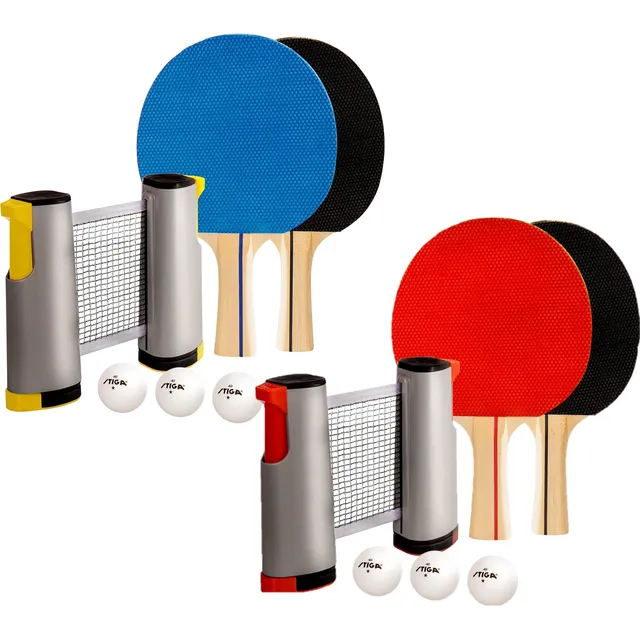 Set De Malla Retractil 2 Raquetas Stiga Pelotas Ping Pong 
