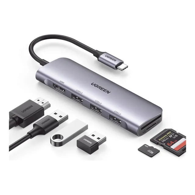 Ugreen 20956a Hub Usb-c 6 En 1 Hdmi 4k 30hz