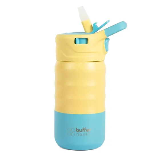 Termo Botella Agua Térmica Niño Niña Buffer 350ml Acero Inoxidable Amarillo