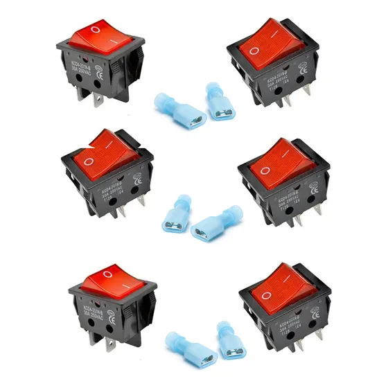 Kit 6 Boton Balancin Terminales 250 30a Switch Iluminado