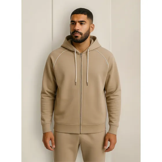 Campera Deportiva Con Capucha Canguro Oversize Hombre