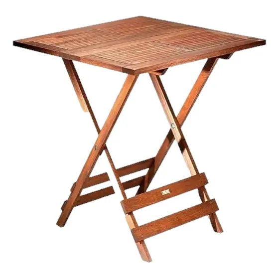 Mesa Dobrável 80x80 Madeira Maciça P/ Bar E Restaurantes