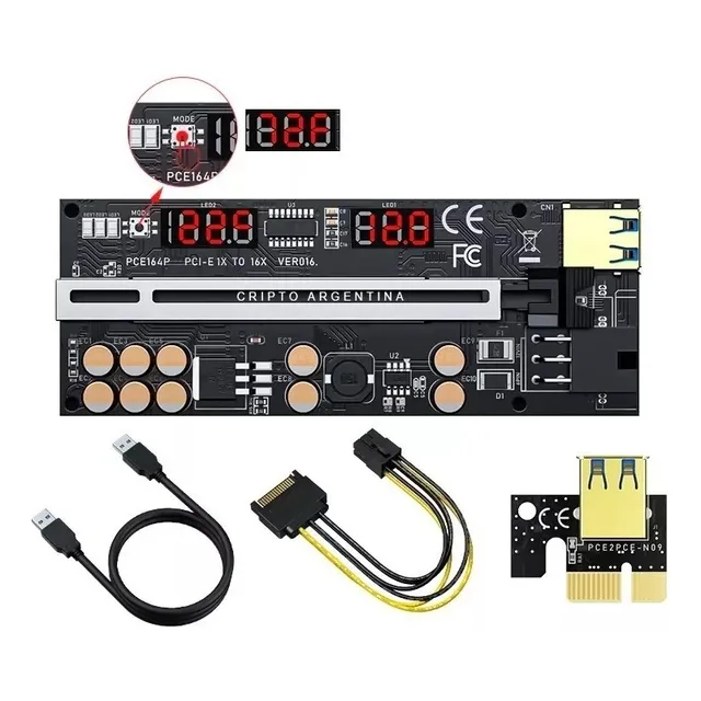 Riser V016 V16 Pro Max Pantalla Temperatura Voltaje Mineria