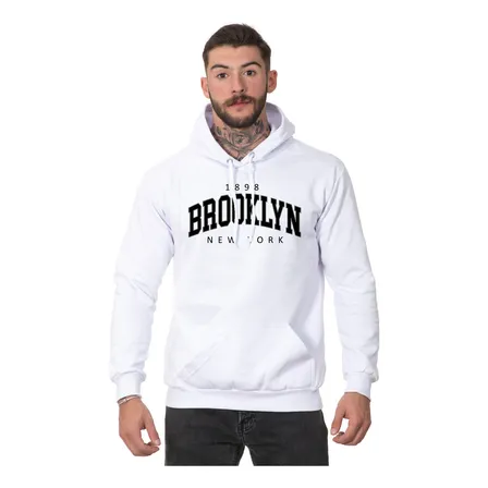 Moletom Masculino Blusa De Frio Canguru Brooklyn New York