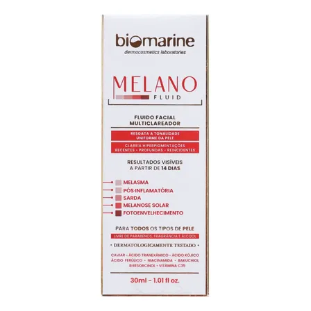 Melano Fluid Fluido Facial Multiclareador 30ml Manchas Ou Melasmas Todo Tipo De Pele Dia/noite