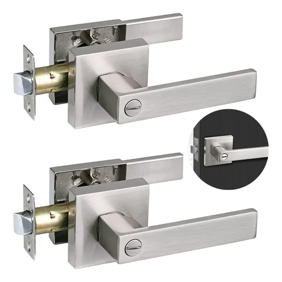 2pzas Cerradura Chapa Manija Cuadrada Puerta Baño O Recamara