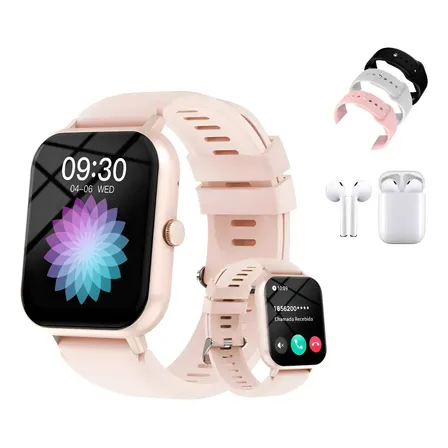 Smartwatch Gps Mede Pressão Arterial E Batimentos Cardíaco Rosa