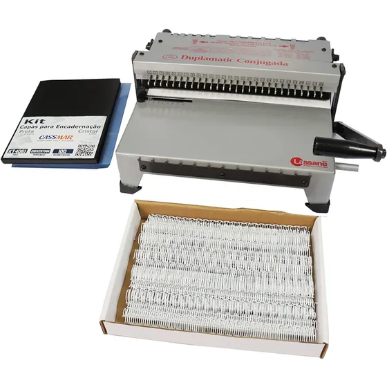Kit Encadernadora De Wire-o 3x1 + 100 Capas A4 + 100 Wire-o
