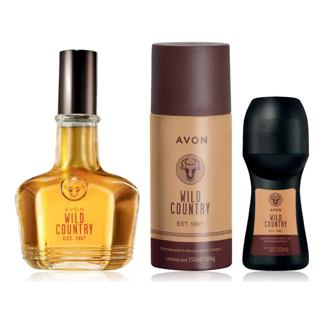 Kit X3 Wild Country Avon Perfume Desodorante