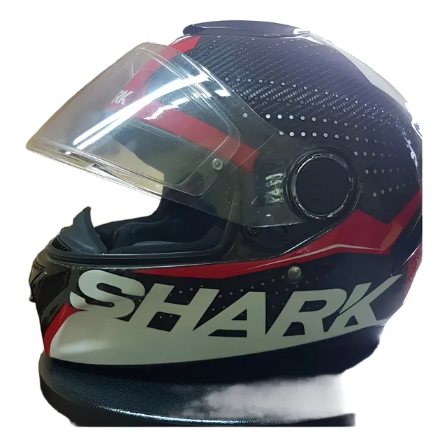 Casco De Moto Shark Spartan Carbon Cliff Integral Negro Rojo