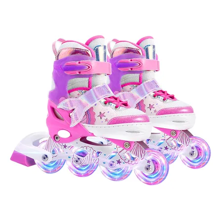 Patines En Linea Niñas Ajustable Rupu Sirena Aquapink