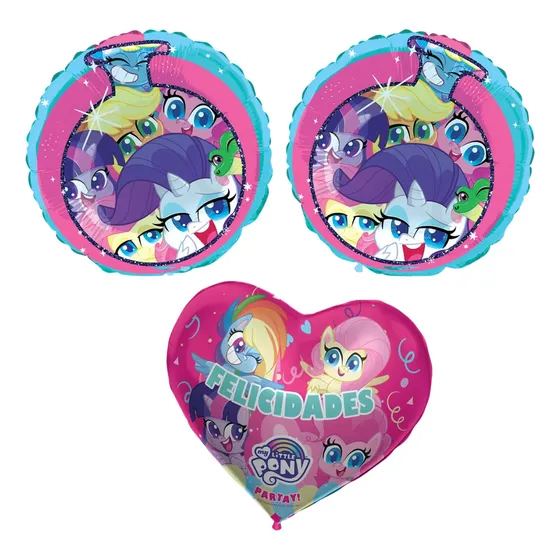 Set 3 Globos Foil My Little Pony Para Cumpleaños
