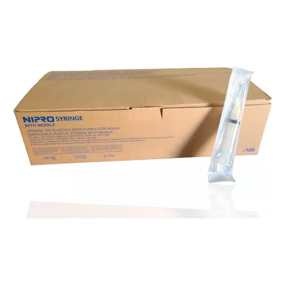 Jeringa Nipro C/ Aguja 22g X 1-1/4 Luer Lock 10ml  100 Pzs