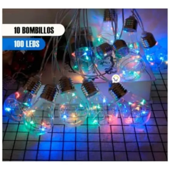 Extensión Micro Led Estilo Bombillo X10 Multicolor
