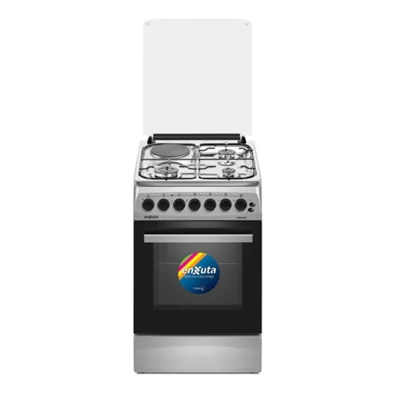 Cocina Combinada Enxuta 3+1 Cenx5546i Inox Disco Electrico