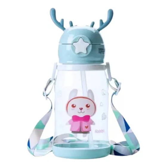 Garrafinha Infantil Com Canudo Água E Suco Design Divertido