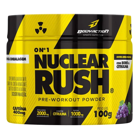 Nuclear Rush 2000mg Beta Alanina - Bodyaction Sabor Uva