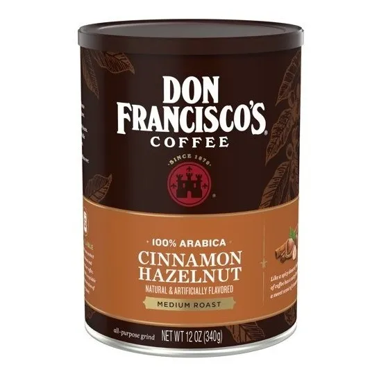 Cafe Don Francisco's Canela Hazelnut Avellana Importado