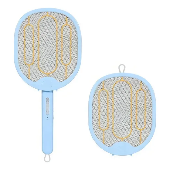 Raqueta Eléctrica Mata Mosquitos PENTHA Plegable Con Luces LED Celeste | Cuotas sin interés