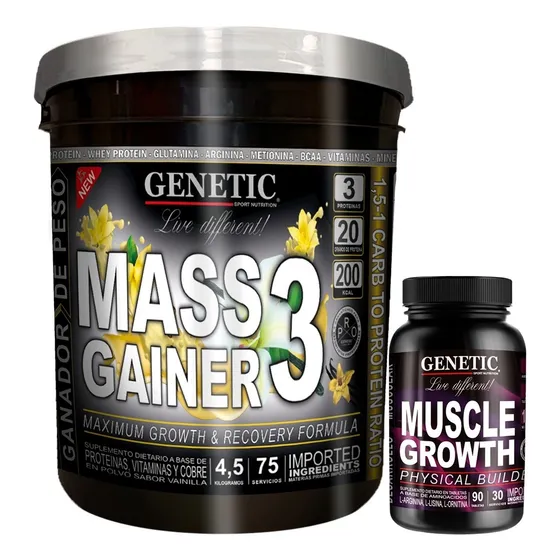Aumento Muscular Mass Gainer Arginina Muscle Growth Genetic