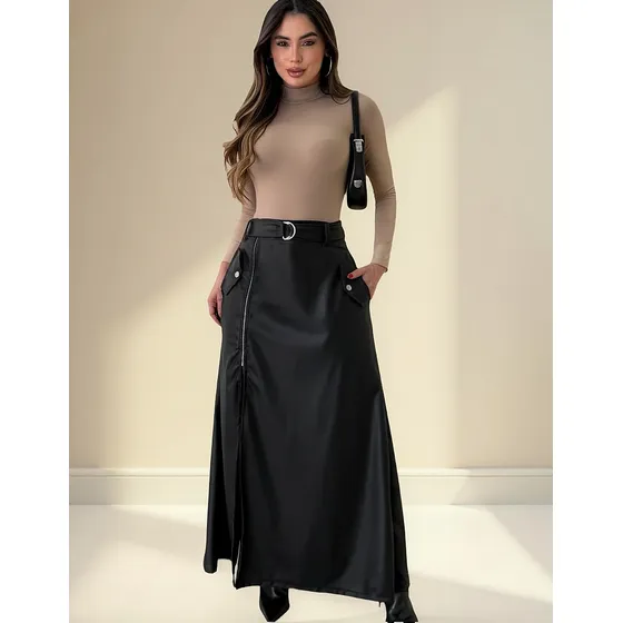 Saia Longa Em Cirrê Moda Evangélica