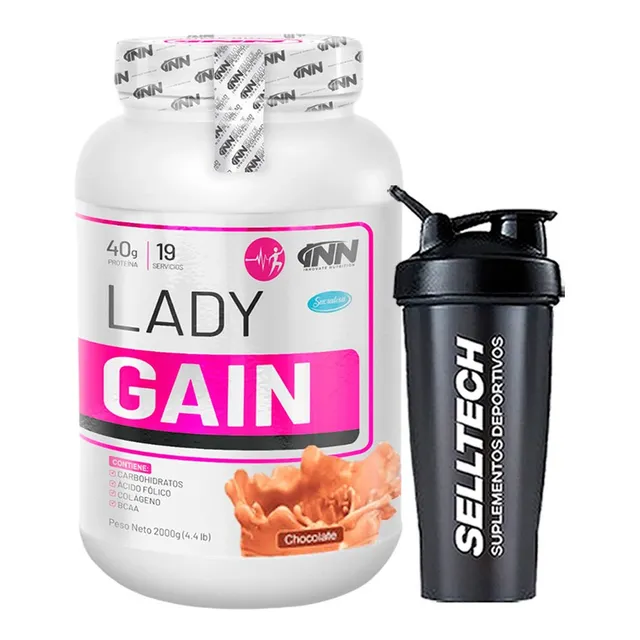 Proteína Inn Lady Gain 2kg Chocolate + Shaker
