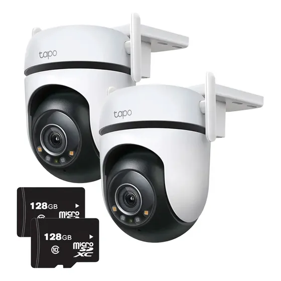 Kit X2 Cámaras Seguridad Exterior Tapo C520 + Memoria 128gb