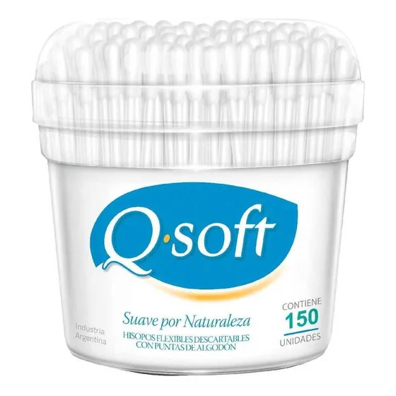 Hisopos Q-soft Flexibles Puntas De Algodón Pote X 150 Unidad