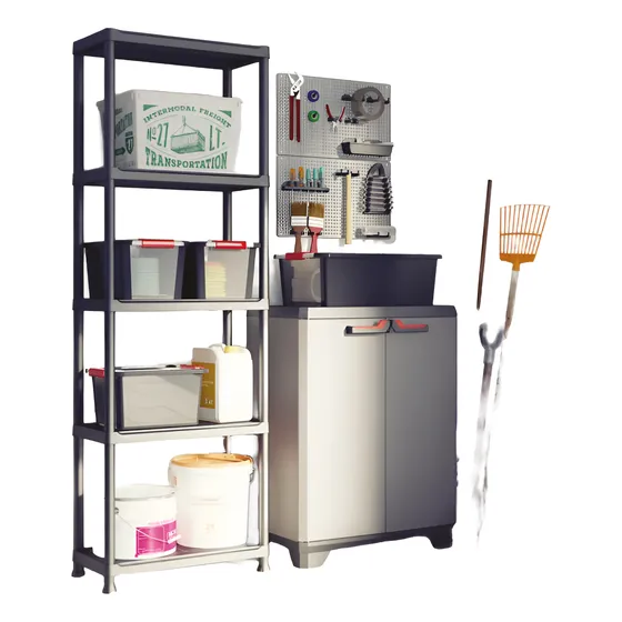 Estante Organizador Plastico 5 Niveles Armable Negro 
