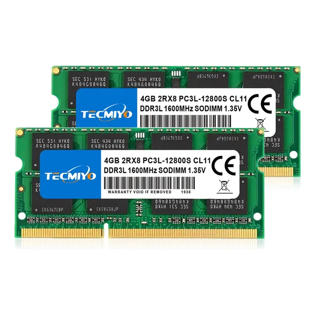 Memoria Ram 8gb Tecmiyo (2x4gb) Ddr3l-1600 Laptop Mac iMac