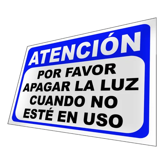 Avisos Apagar La Luz Cuando No Esté En Uso Letrero Cartel