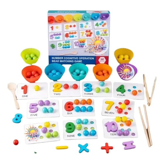Aprendiendo Matemáticas Juego Didactico De Madera Para Niños