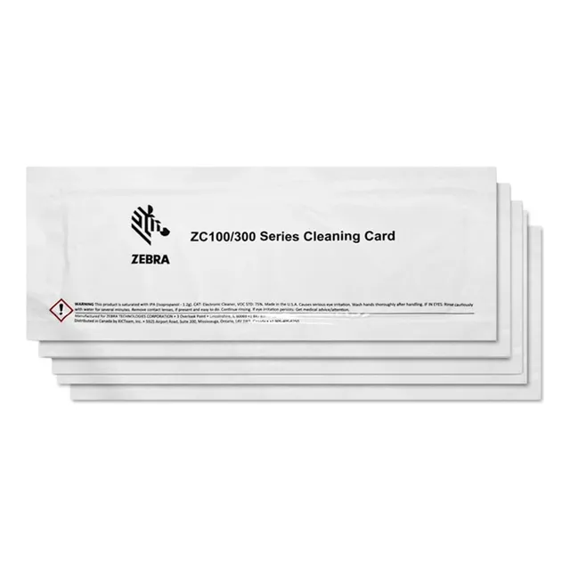 Kit De Tarjetas De Limpieza Zebra 5 Tarjetas Para Zc100/300