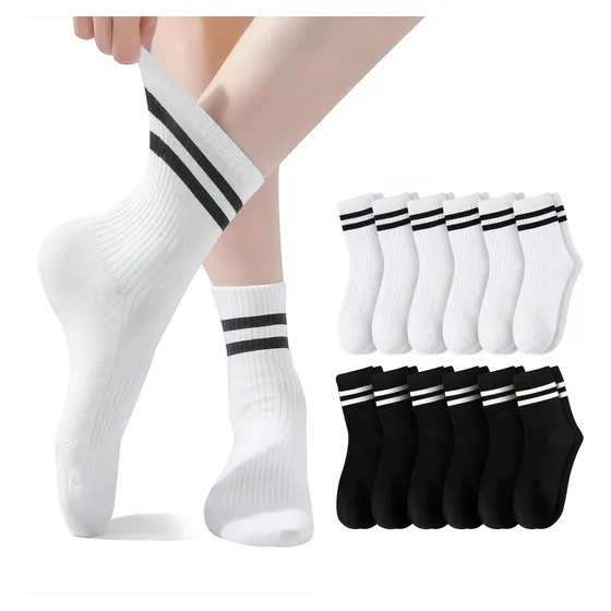 12 Pares Calcetas Para Hombre Dama Unisex Calcetines Largas