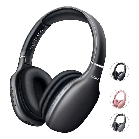 Kuiiyer Auriculares Deportivos Inalámbricos Bluetooth 5.4,diadema Audífonos Con Cancelación De Ruido Y Controlador De 40mm 50 Horas De Batería Color Negro