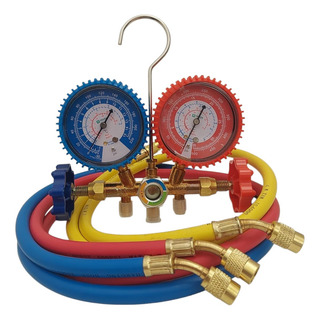 Conjunto Manifold Com Mangueiras 90cm Gás R22 R134 R404 R407 Conjunto Manifold Com Mangueiras 90cm Gás R22 R134 R404 R407