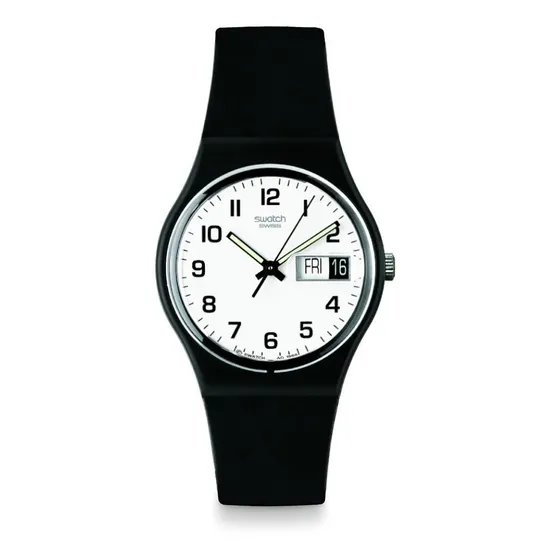 Reloj Swatch Once Again Gb743 Color De La Correa Negro Color Del Bisel Negro Color Del Fondo Blanco