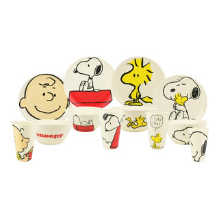 Vajilla Snoopy Charlie Brown Bambú Ecológica Colección 12pz Vajilla Snoopy Charlie Brown Bambú Ecológica Colección 12pz