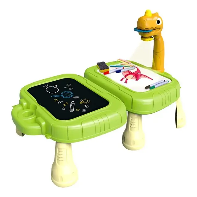Mesa De Dibujo Niños Proyector Maletin Y Pizarra Set Pintura